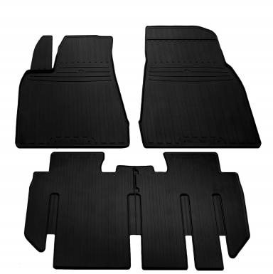 Комплект гумових килимків в салон автомобіля Tesla Model X (7 seats) 2018-